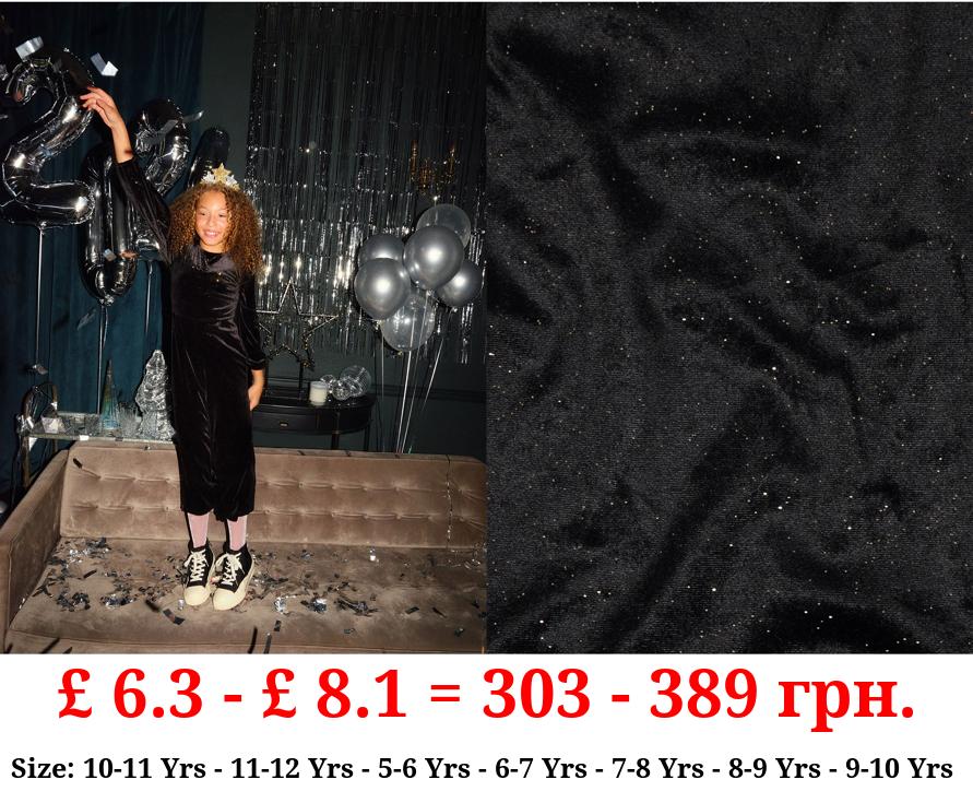 Black Sparkly Velour Jumpsuit