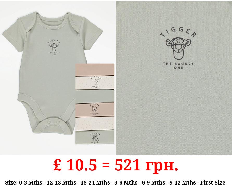 Disney Winnie The Pooh Short Sleeve Bodysuits 7 Pack