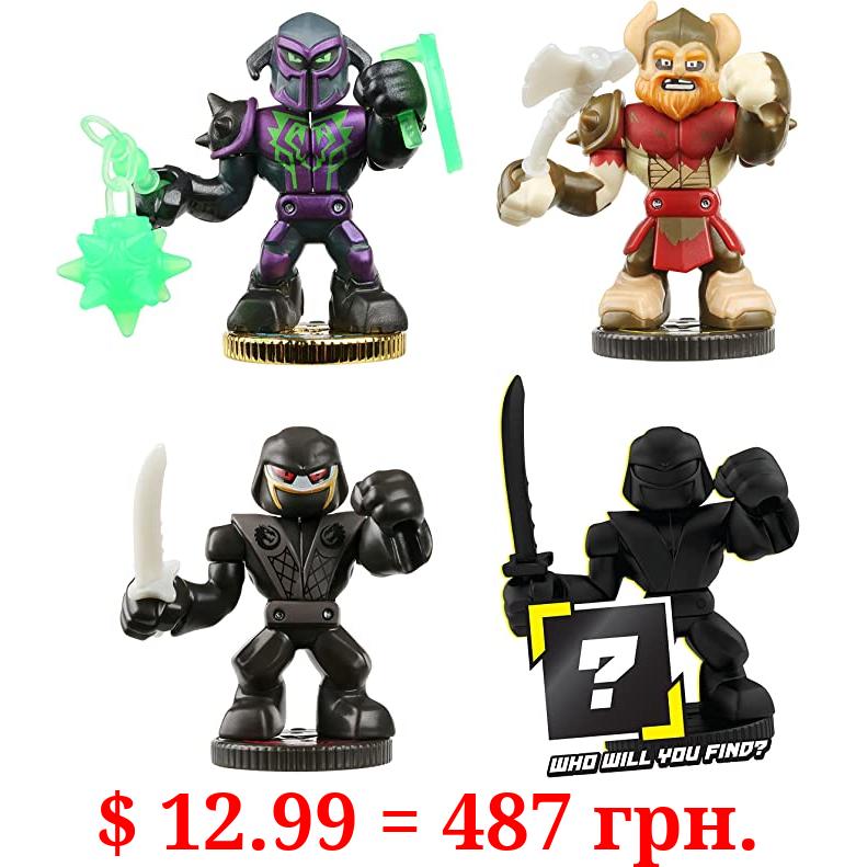 Akedo Ultimate Arcade Warriors - Warrior Collector 4 Pack - 3 Mini Battling Action Figures: Darksting, Axel & Nightblade and one Hidden Mini Battling Action Figure!, Multicolor (14251)