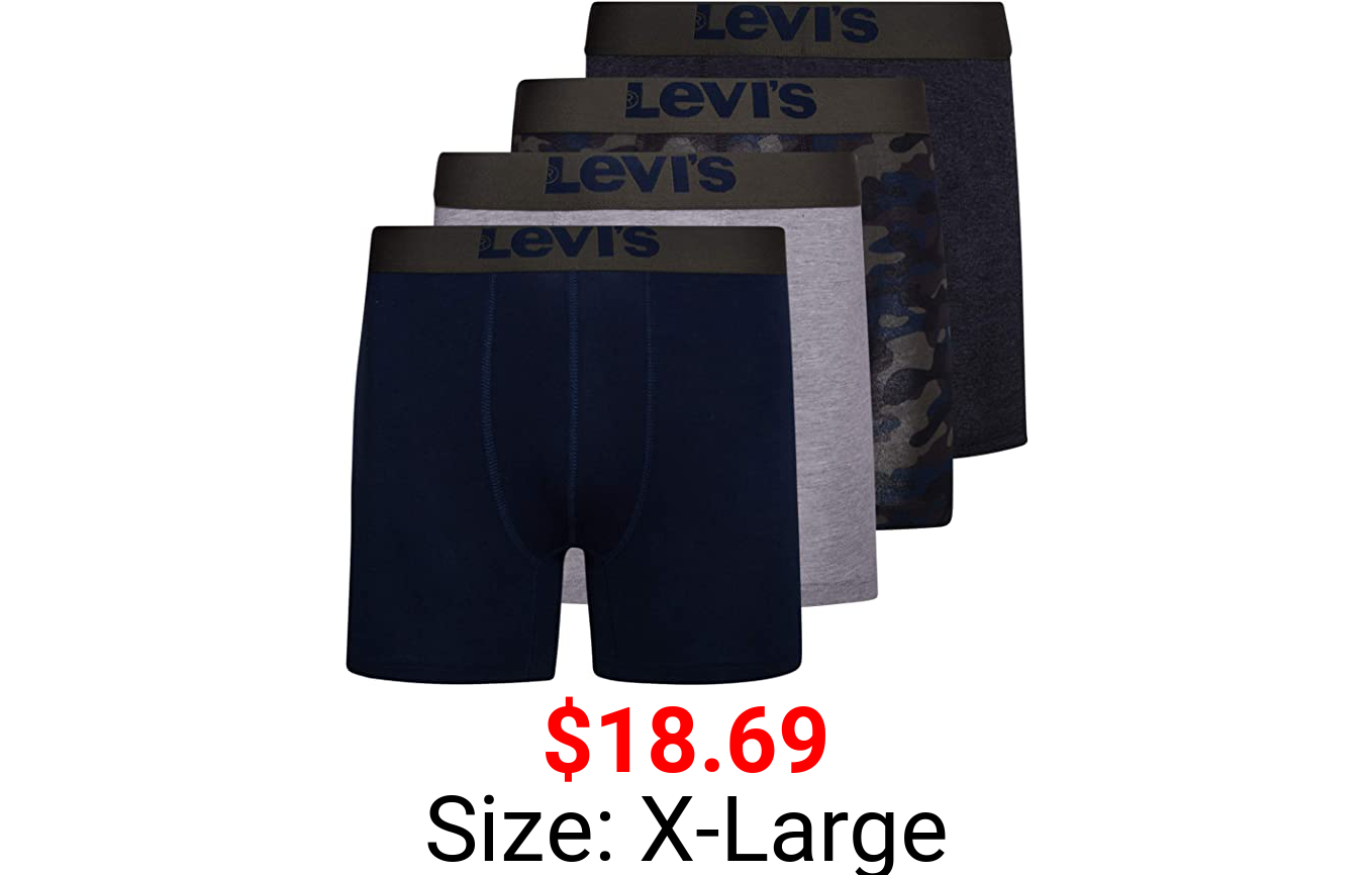 Levi's Mens Stretch Boxer Brief Underwear Stretch Underwear 4 Pack