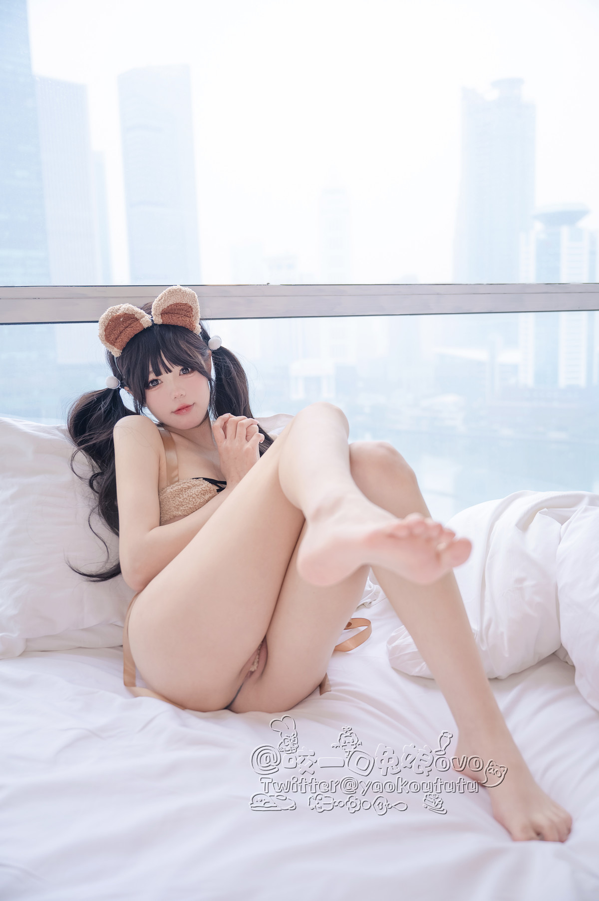 Cosplay 黏黏团子兔 小熊睡衣 34