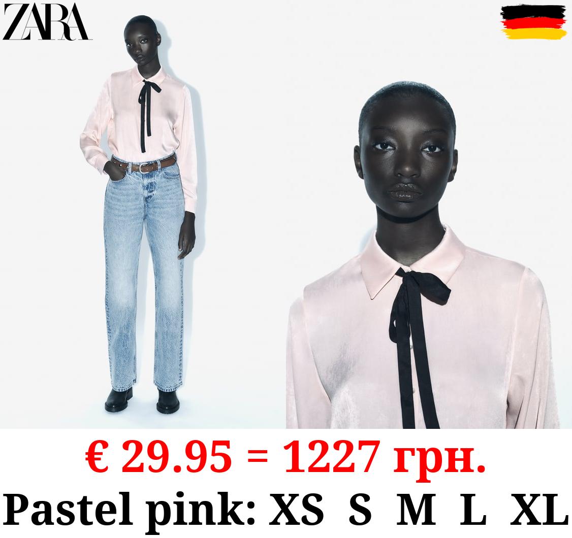 SATIN SHIRT WITH BOW