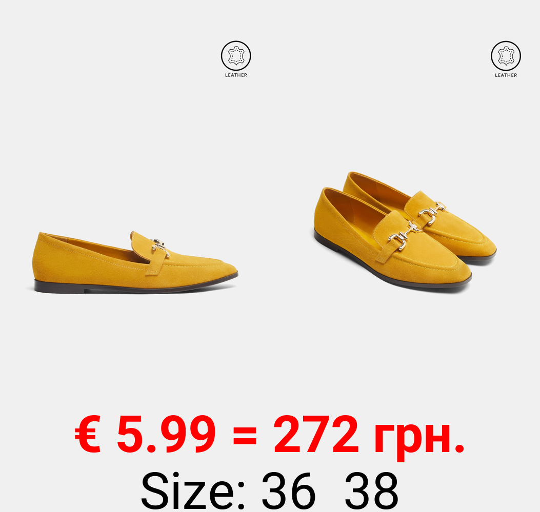 Flat leather loafers