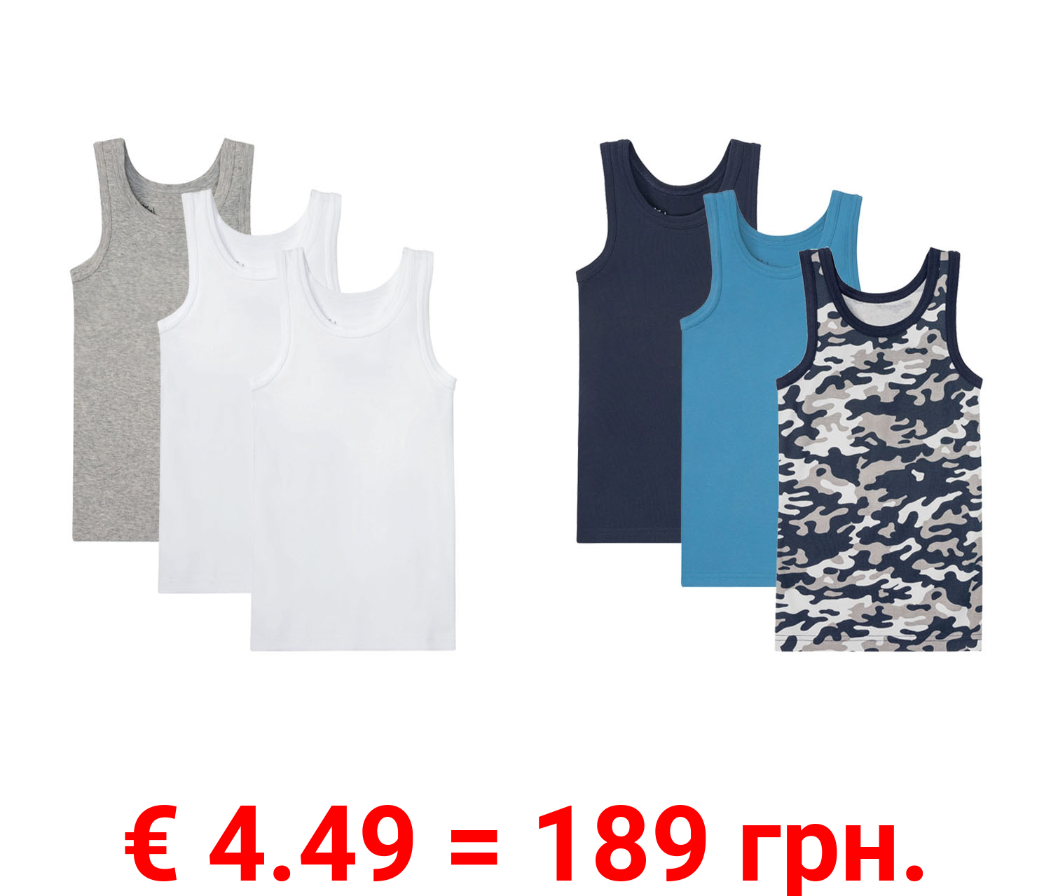 pepperts!® Jungen Unterhemd, 3 Stück, aus reiner Baumwolle