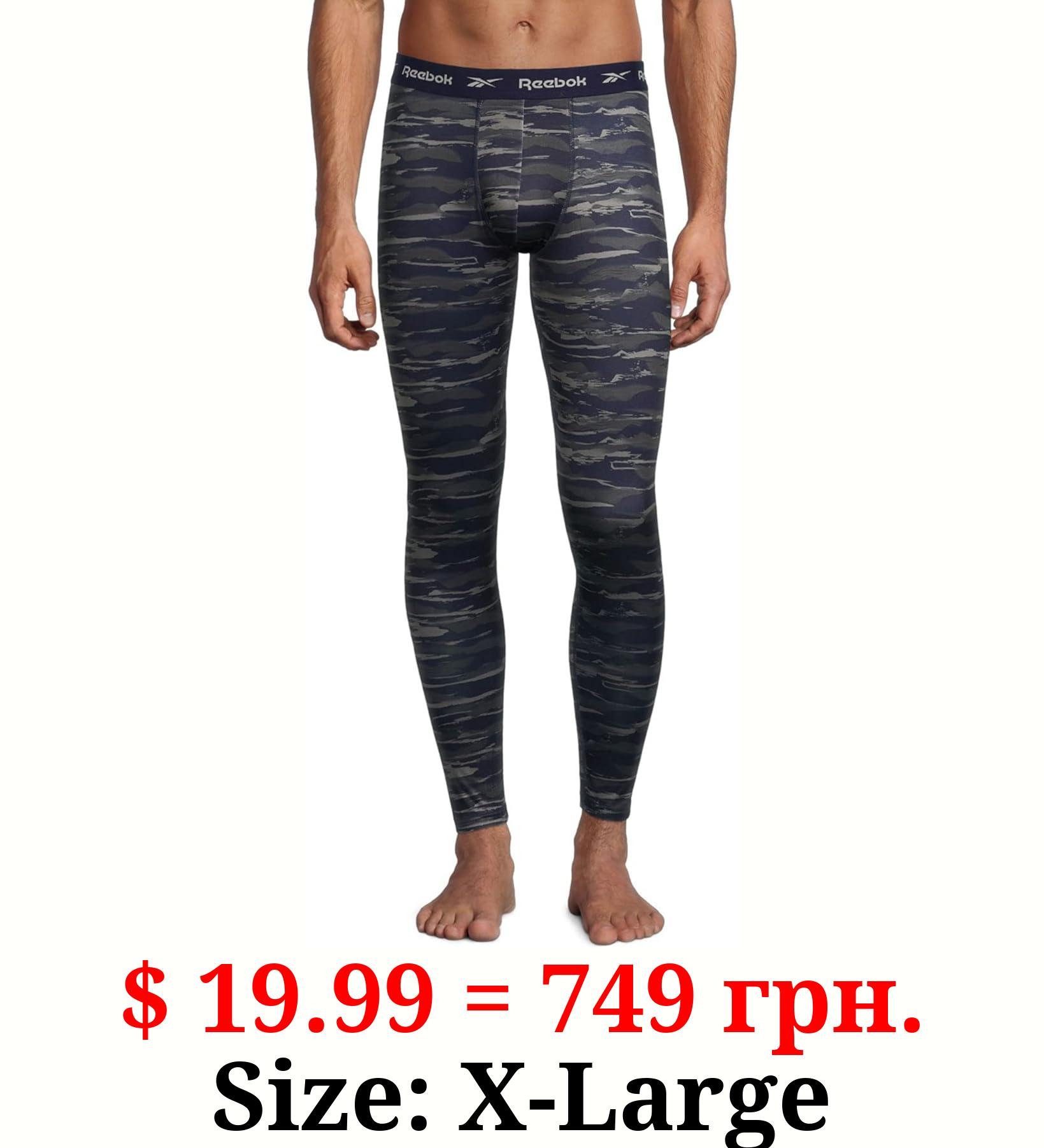 Reebok Men's Performance Leggings - Athletic Base Layer Long John Leggings (S-XL)