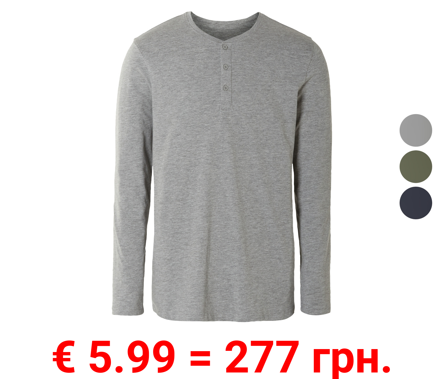 LIVERGY® Herren Langarmshirt, körpernah geschnitten