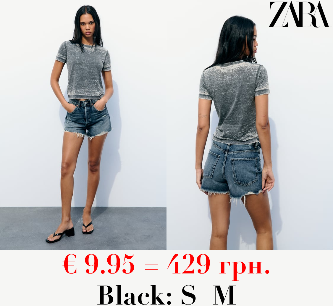 SLUB KNIT DEVORÉ FADED-EFFECT T-SHIRT