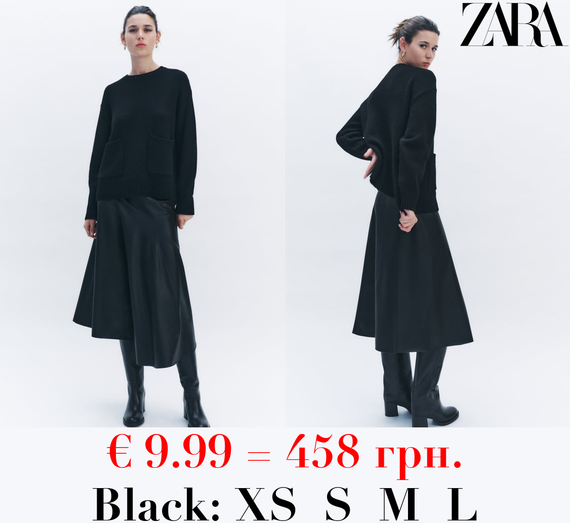 ZW COLLECTION LEATHER EFFECT MIDI SKIRT