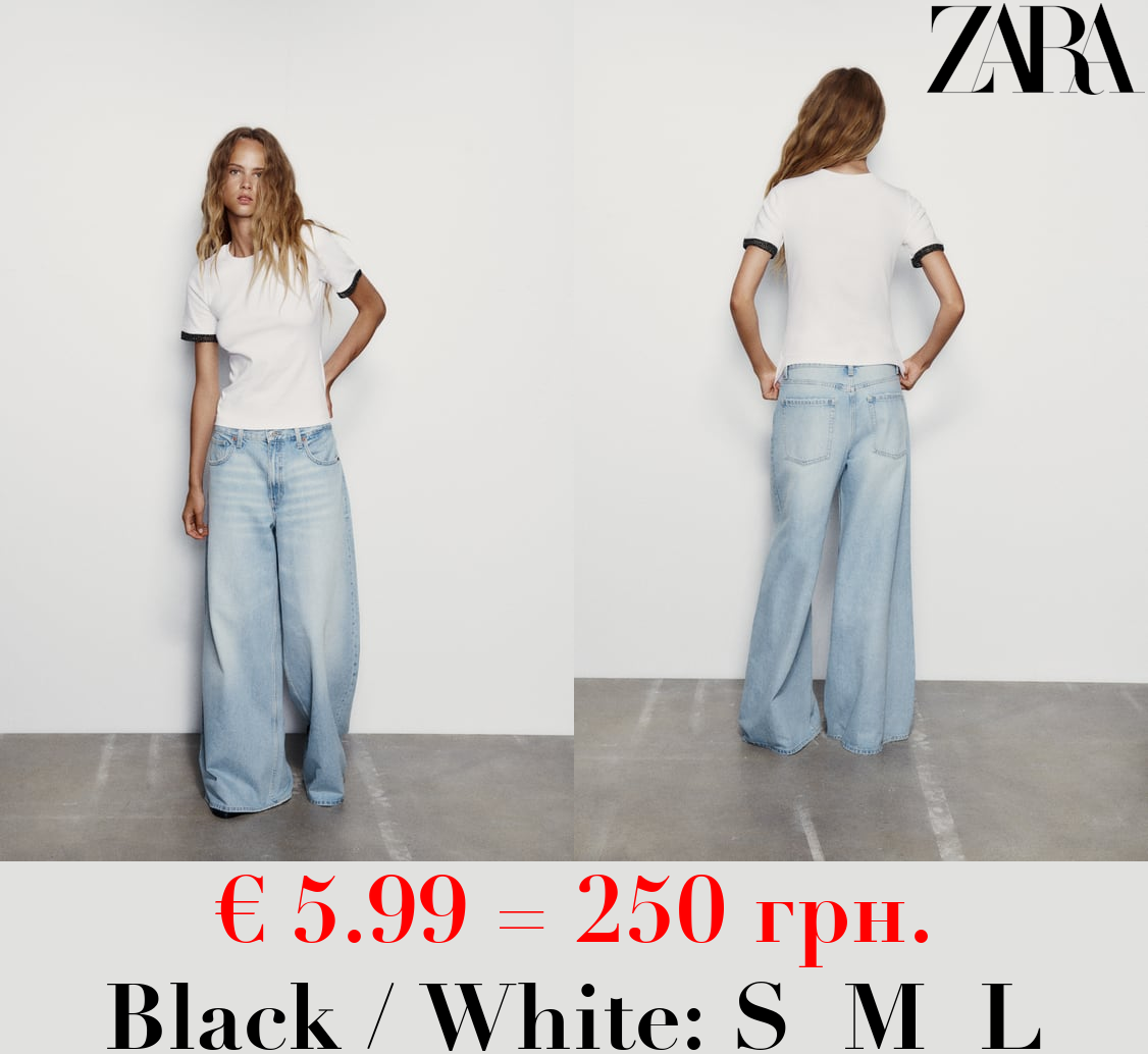 EMBELLISHED TRIM T-SHIRT