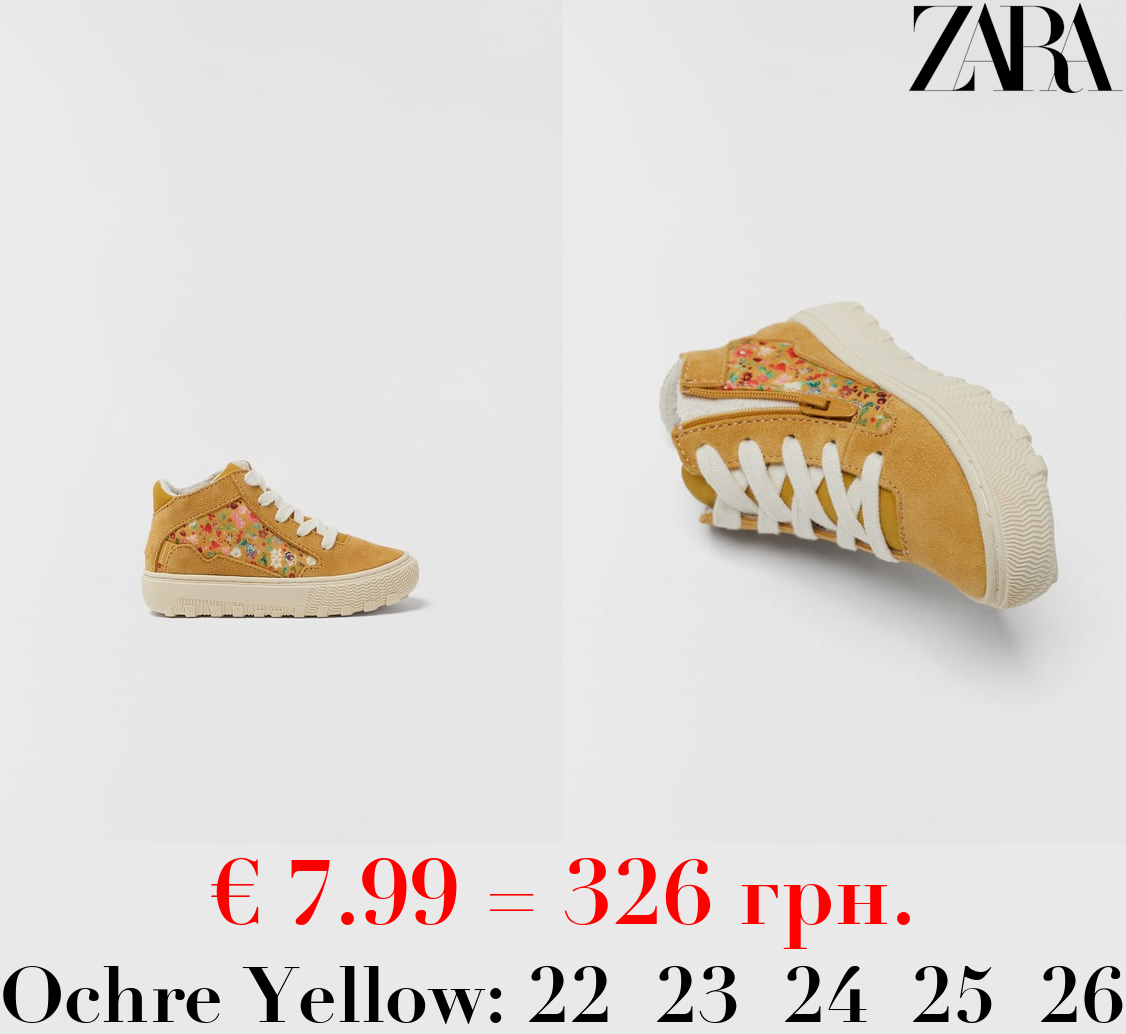 BABY/ FLORAL PRINT HIGH-TOP SNEAKERS