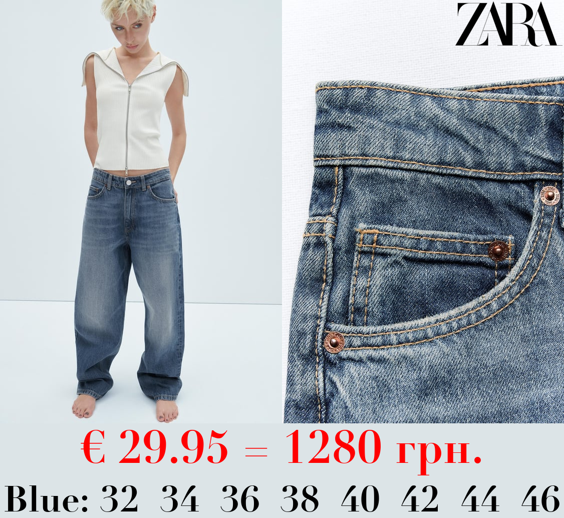 MID-RISE TAILORED BALLOON JEANS