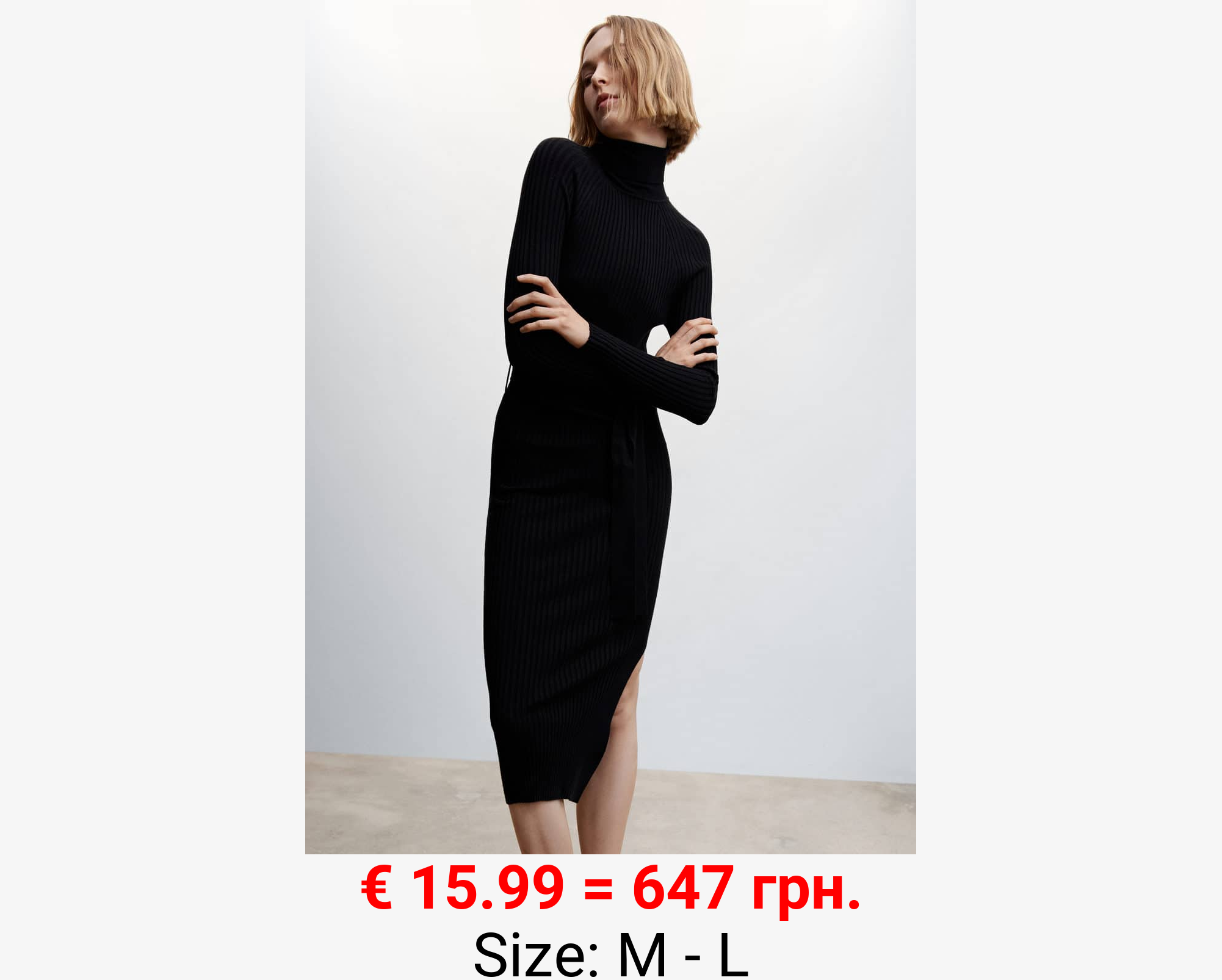 Vestido canalé nudo