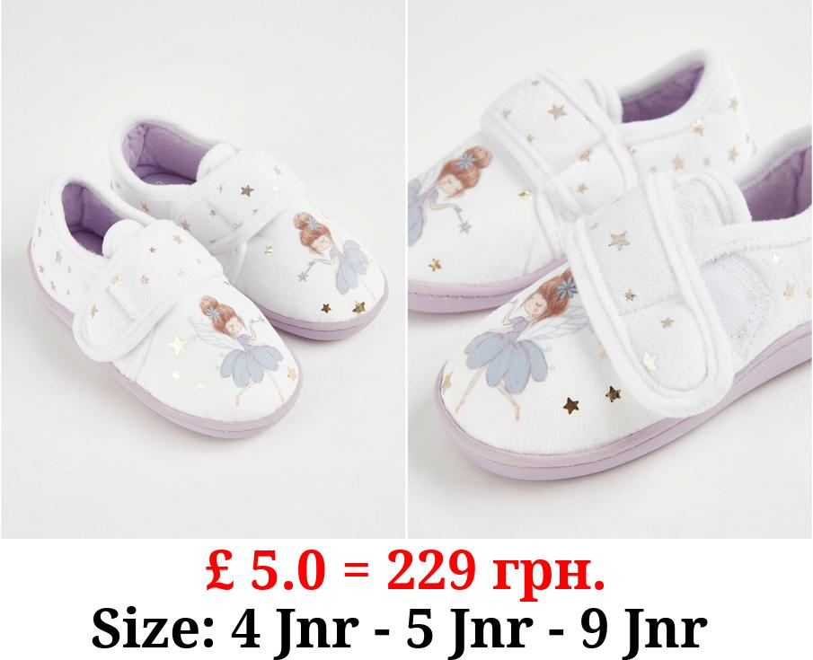 White Fairy Sparkle Cupsole Slippers