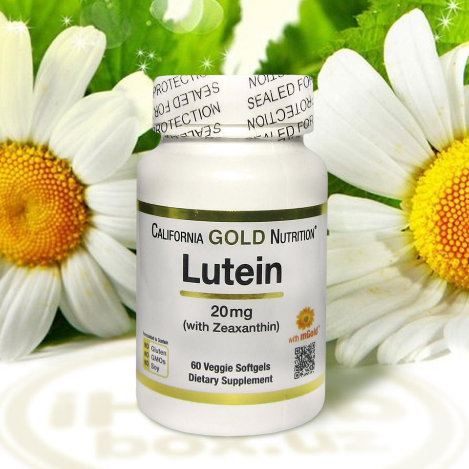 Голд 60 мг. California Gold Nutrition Lutein 20mg (60капс). Лютеин Калифорния Голд айхерб. California Gold Lutein 60 капсул. IHERB лютеин для глаз.