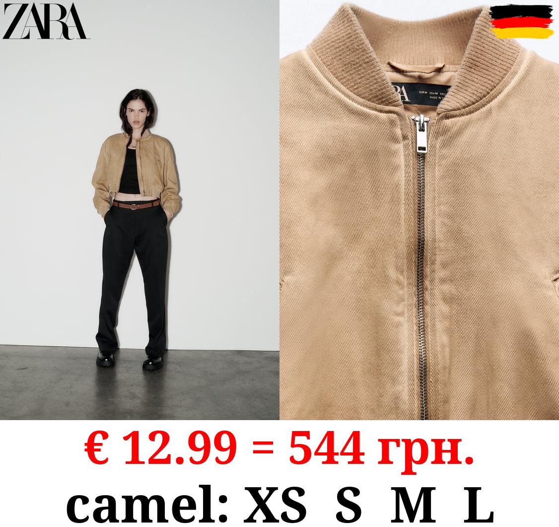 FADED-EFFECT BOMBER JACKET