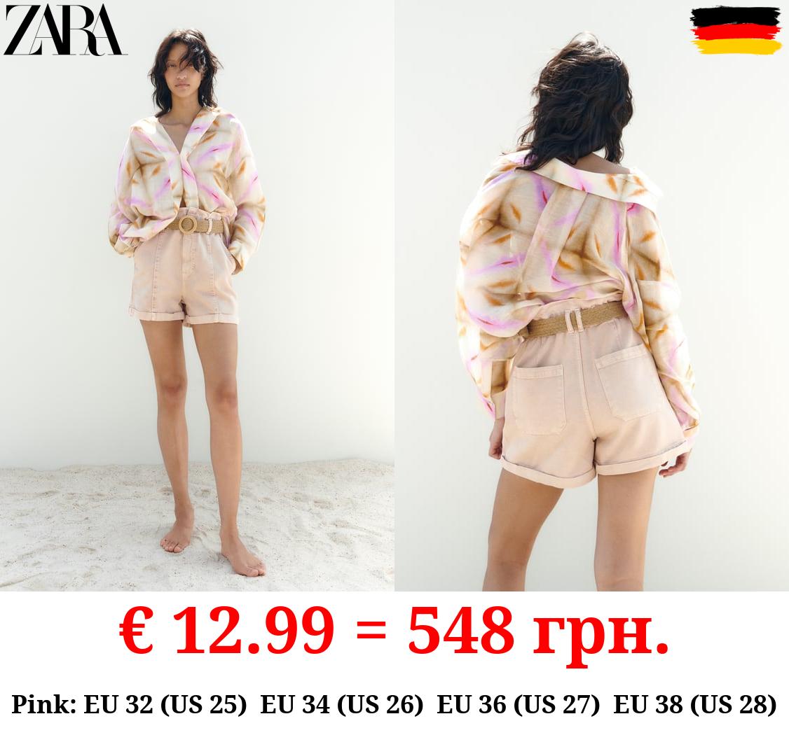 Z1975 BAGGY BELTED DENIM BERMUDA SHORTS