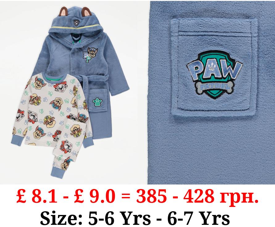 PAW Patrol Blue Fleece Dressing Gown and Pyjamas Set
