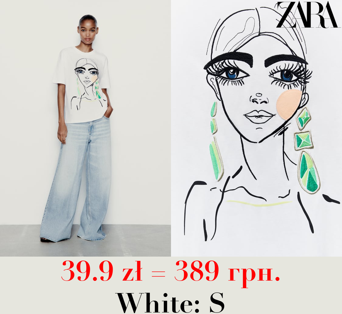 EMBROIDERED GIRL T-SHIRT