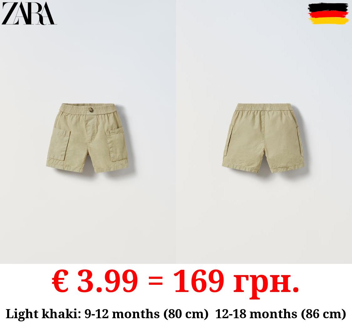 POPLIN CARGO BERMUDA SHORTS