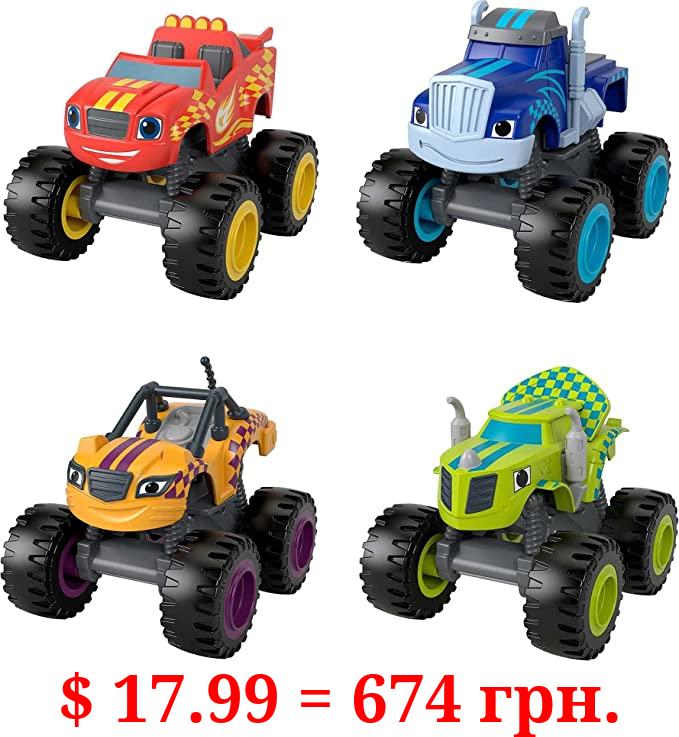 Fisher-Price Blaze & the Monster Machines, Racers 4 Pack, set of die-cast metal push-along vehicles for preschool kids ages 3 years and older [Amazon Exclusive]