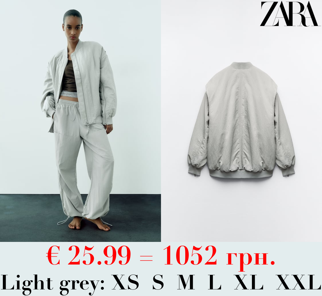 OVERSIZE NYLON BOMBER JACKET