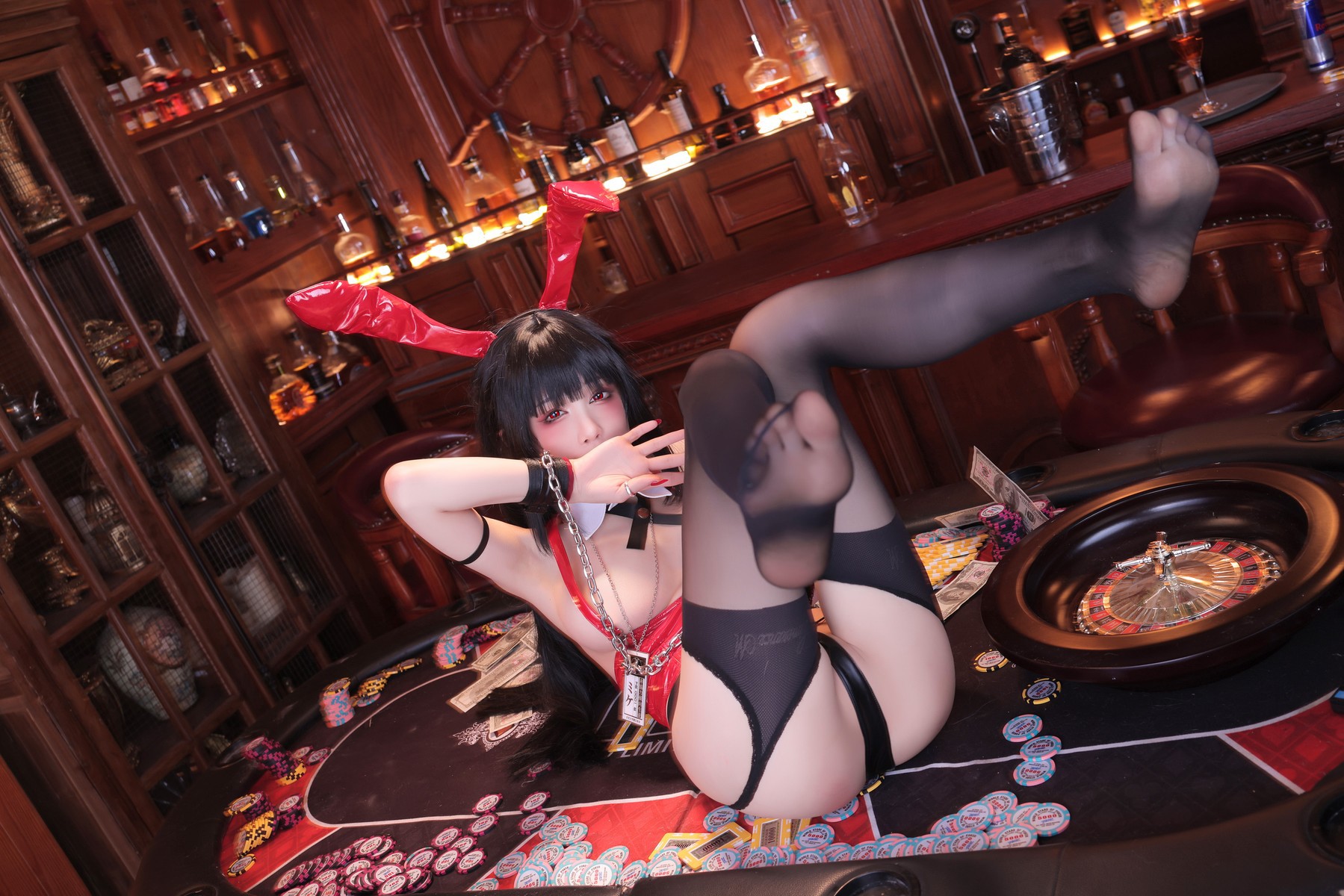 Cosplay 水淼Aqua 蛇喰梦子同人兔女郎 14