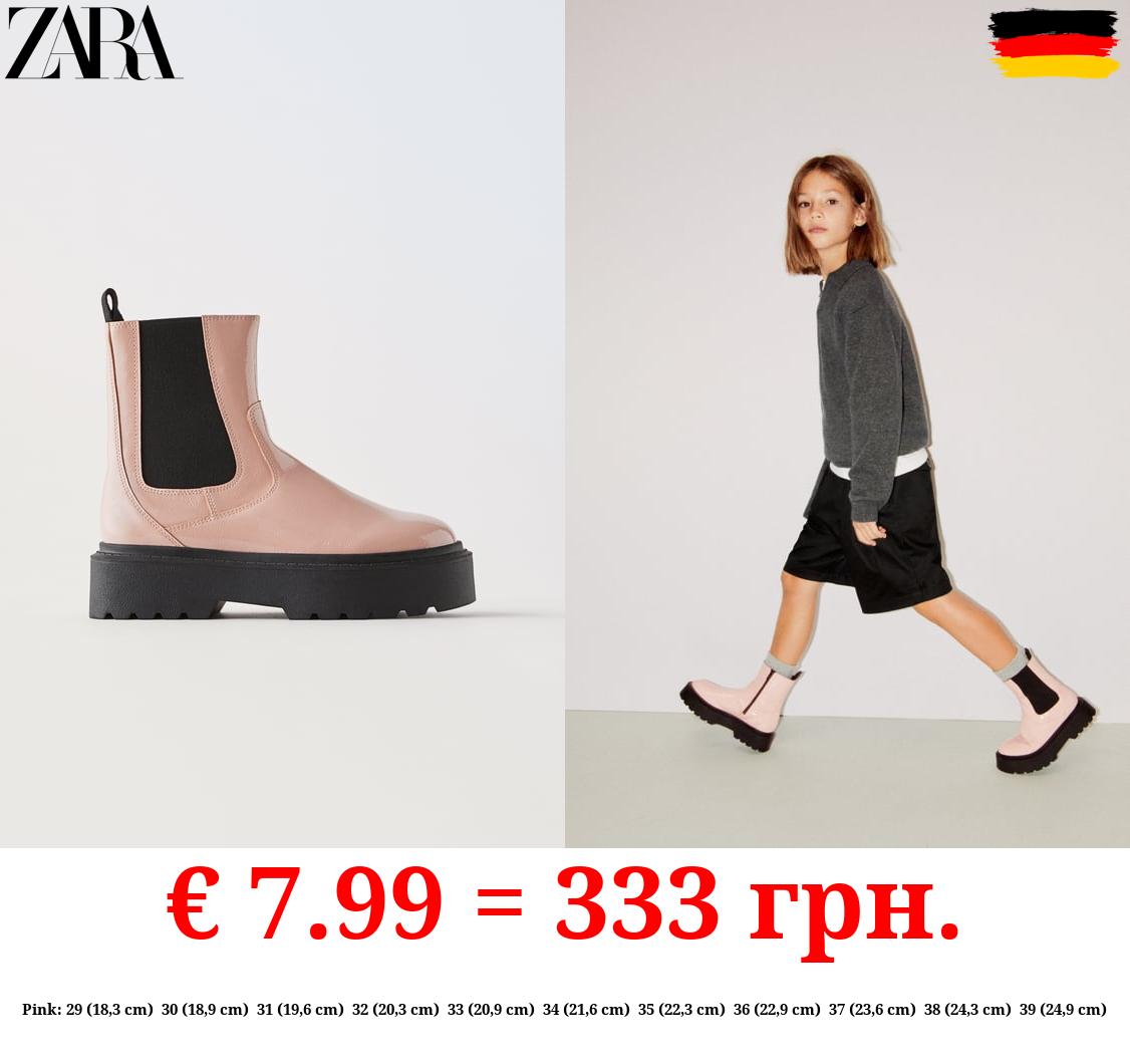 FAUX PATENT CHELSEA BOOTS