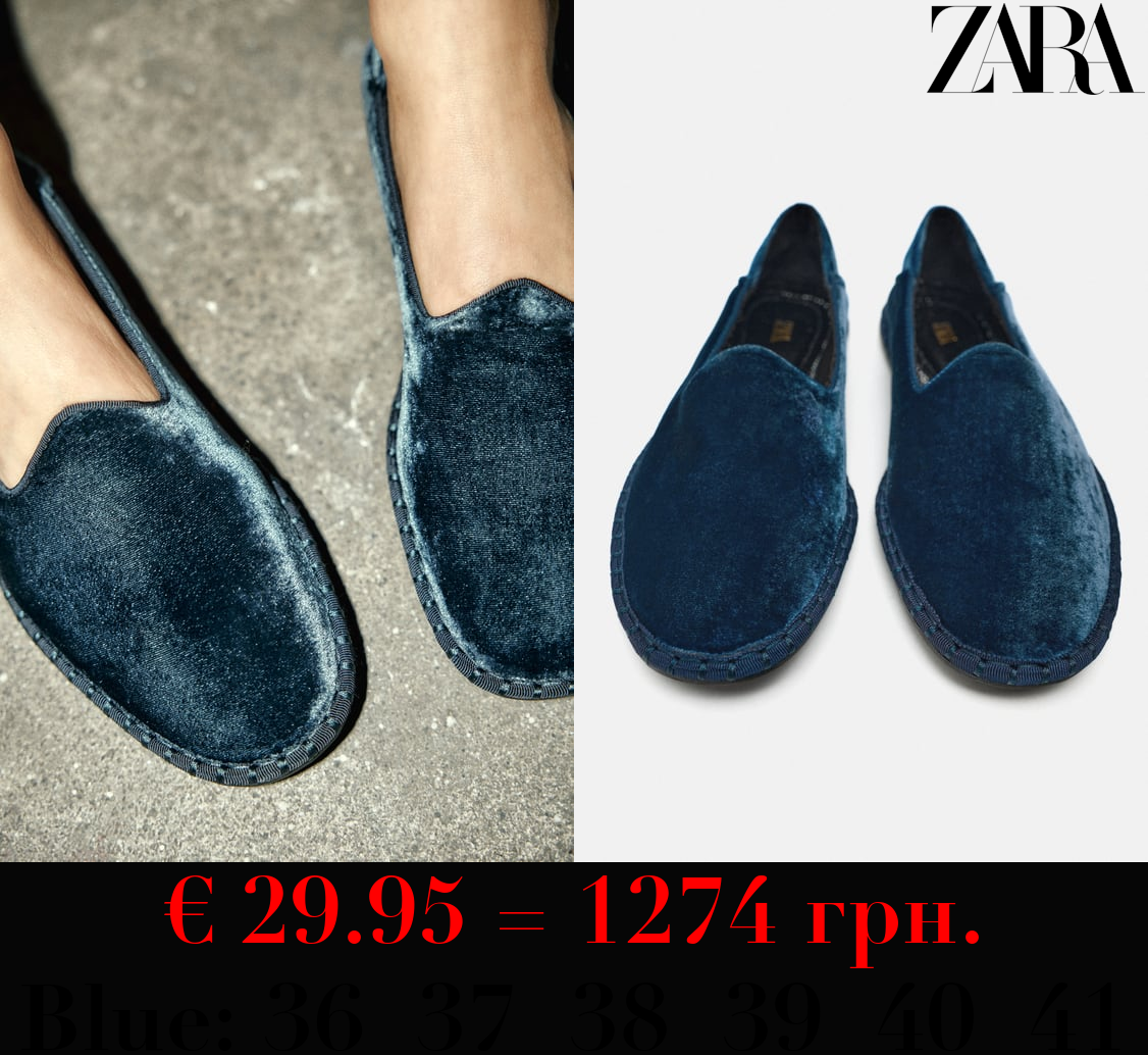 VELVET FLAT SHOES