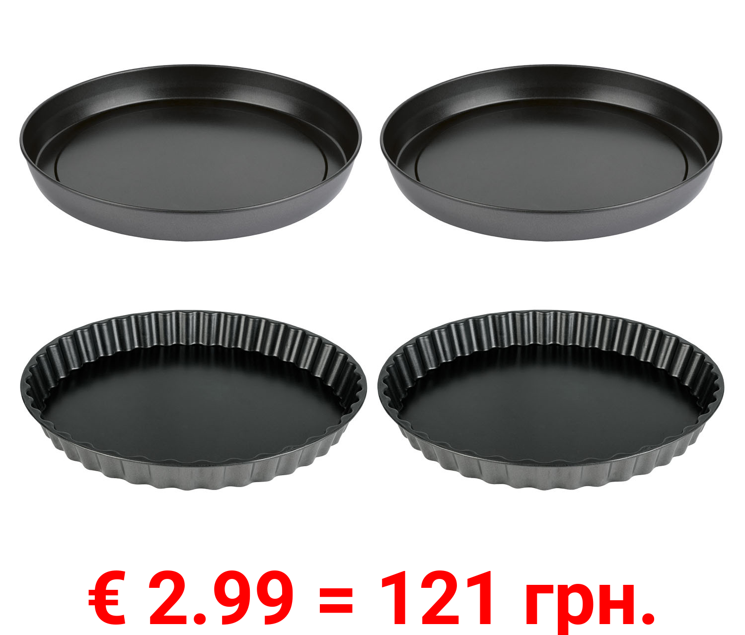 ERNESTO® Pizza- / Quichefom, 2-teilig