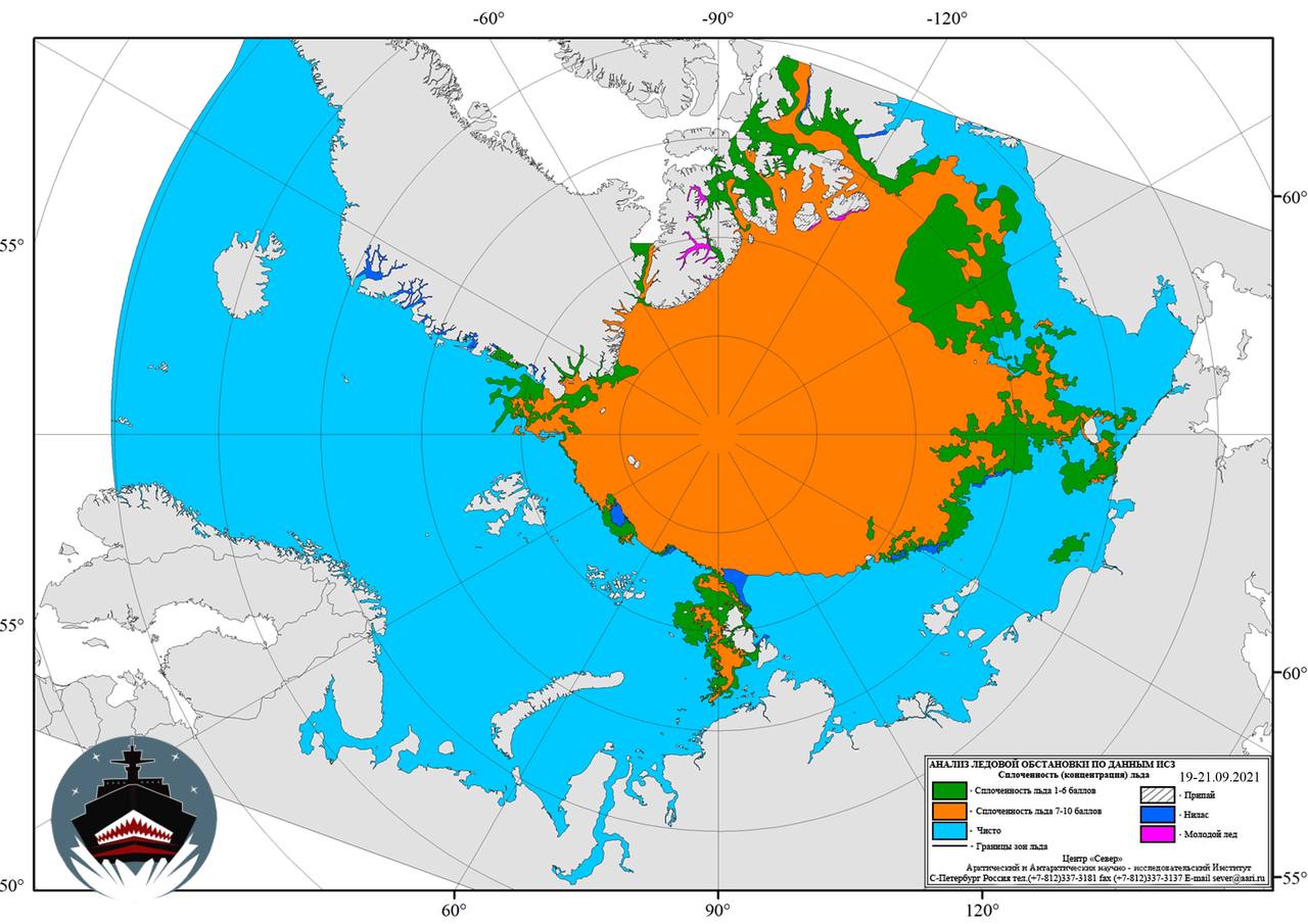 Ледовая карта карского моря на сегодня