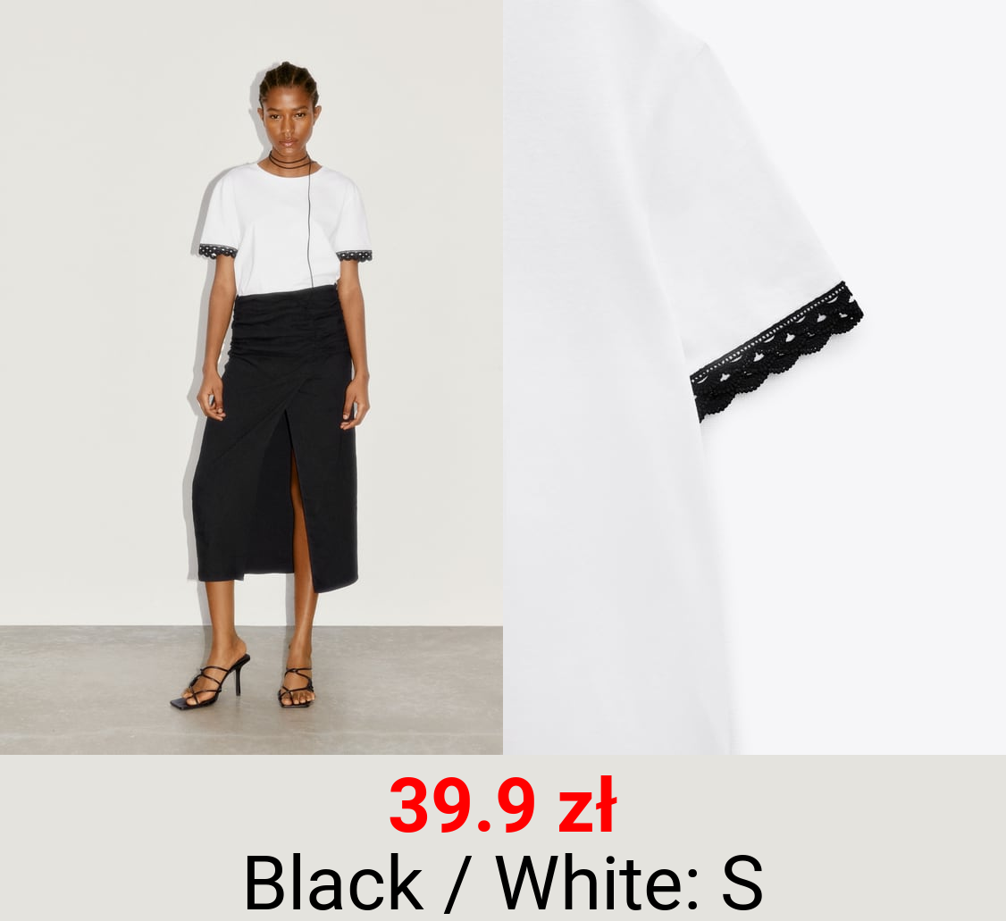 T-SHIRT WITH EMBELLISHED TRIM SLEEVES