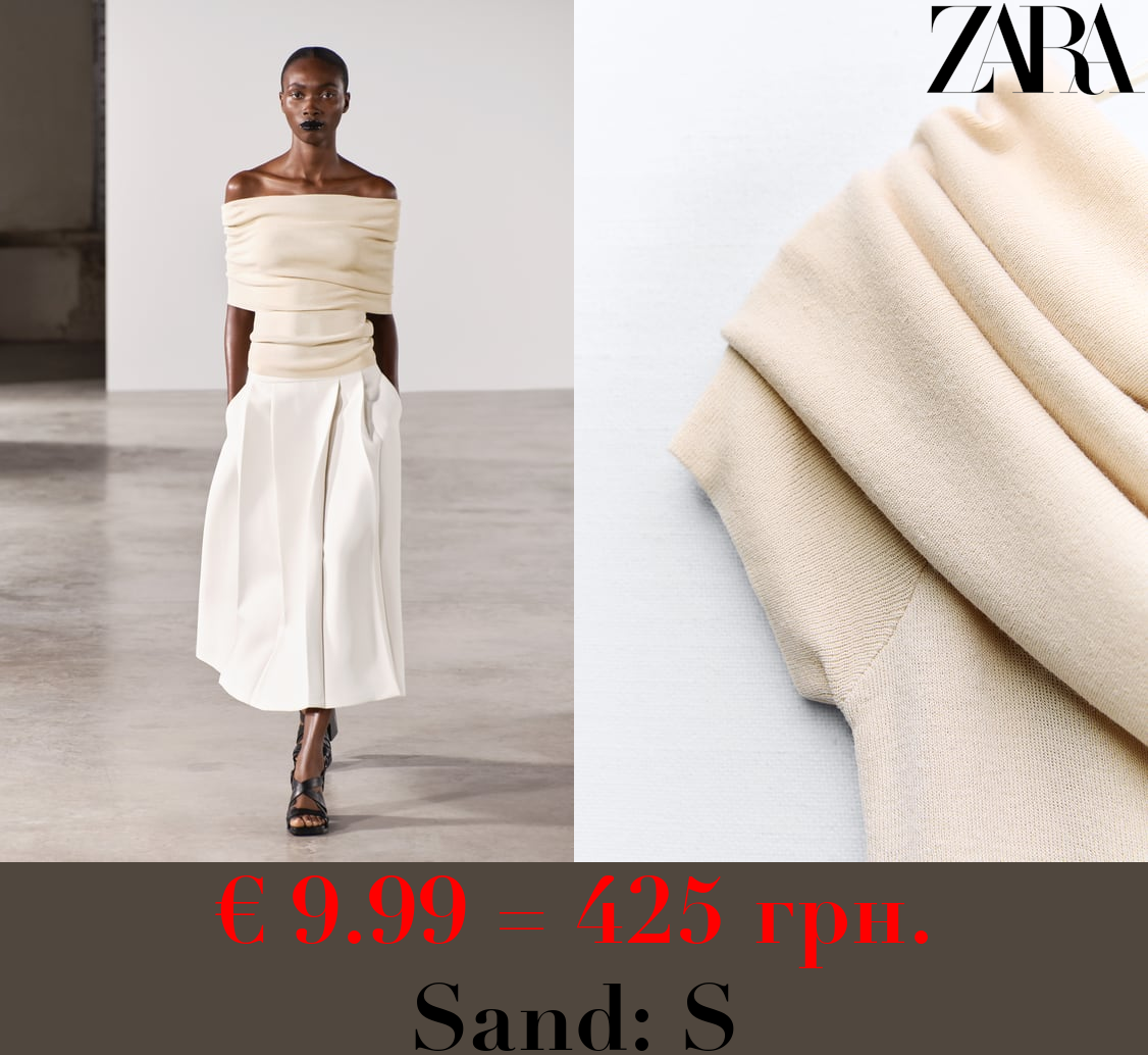 OFF-THE-SHOULDER KNIT TOP