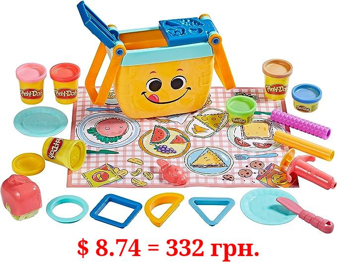 Play-Doh Picnic Shapes Starter Set, Preschool Toys for 3 Year Old Girls & Boys, Play Food, 12 Tools & 6 Modeling Compound Colors