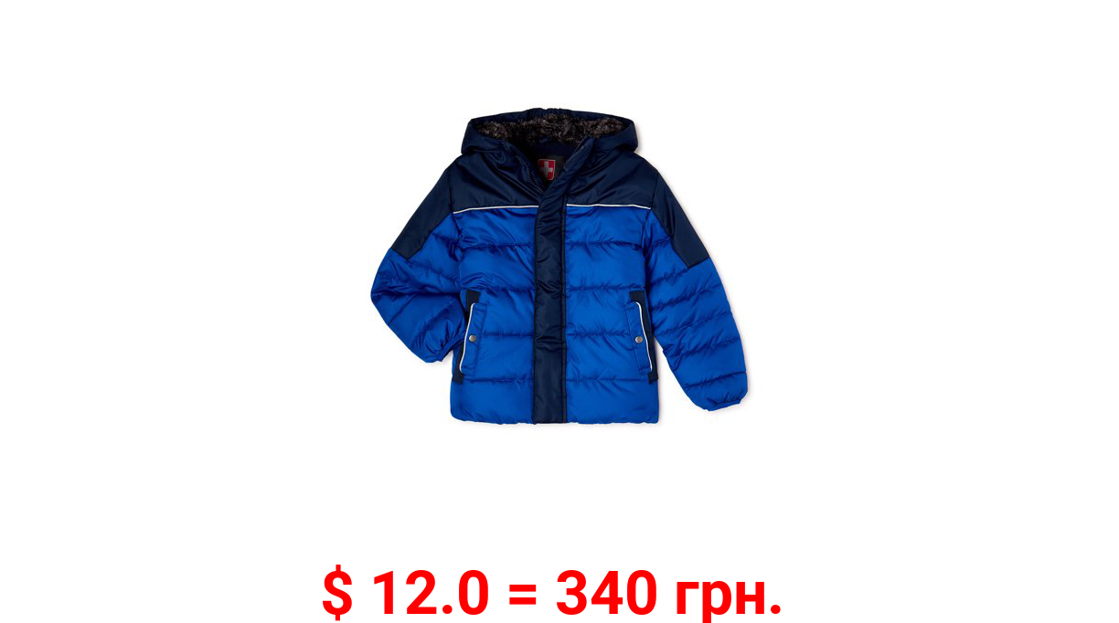 Swiss Tech Boys Winter Puffer Jacket with Hood, Sizes 4-18