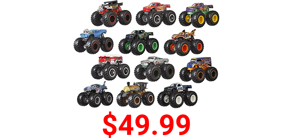 Hot Wheels Monster Trucks 1:64 Scale Die-Cast Ultimate Chaos 12 Pack Toy Vehicles for Kids Ages 3 years and older [Amazon Exclusive]