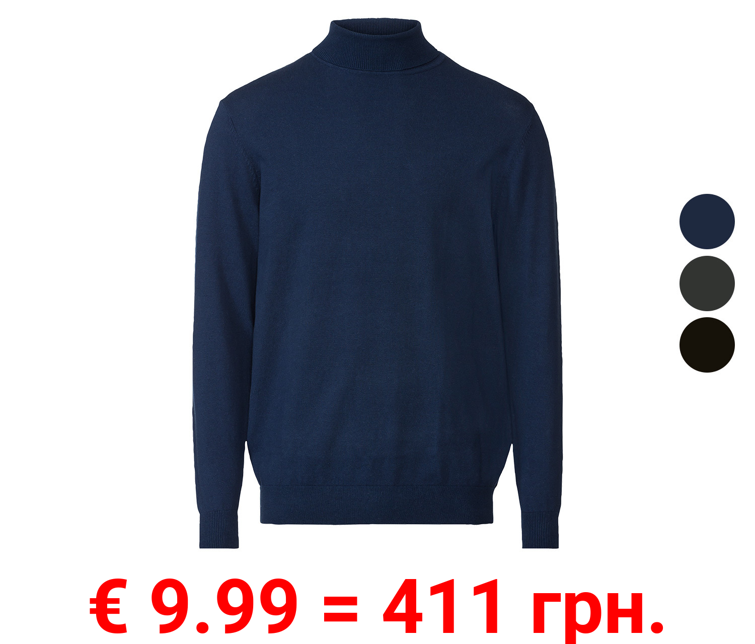 LIVERGY® Herren Rollkragenpullover mit hohem Baumwollanteil