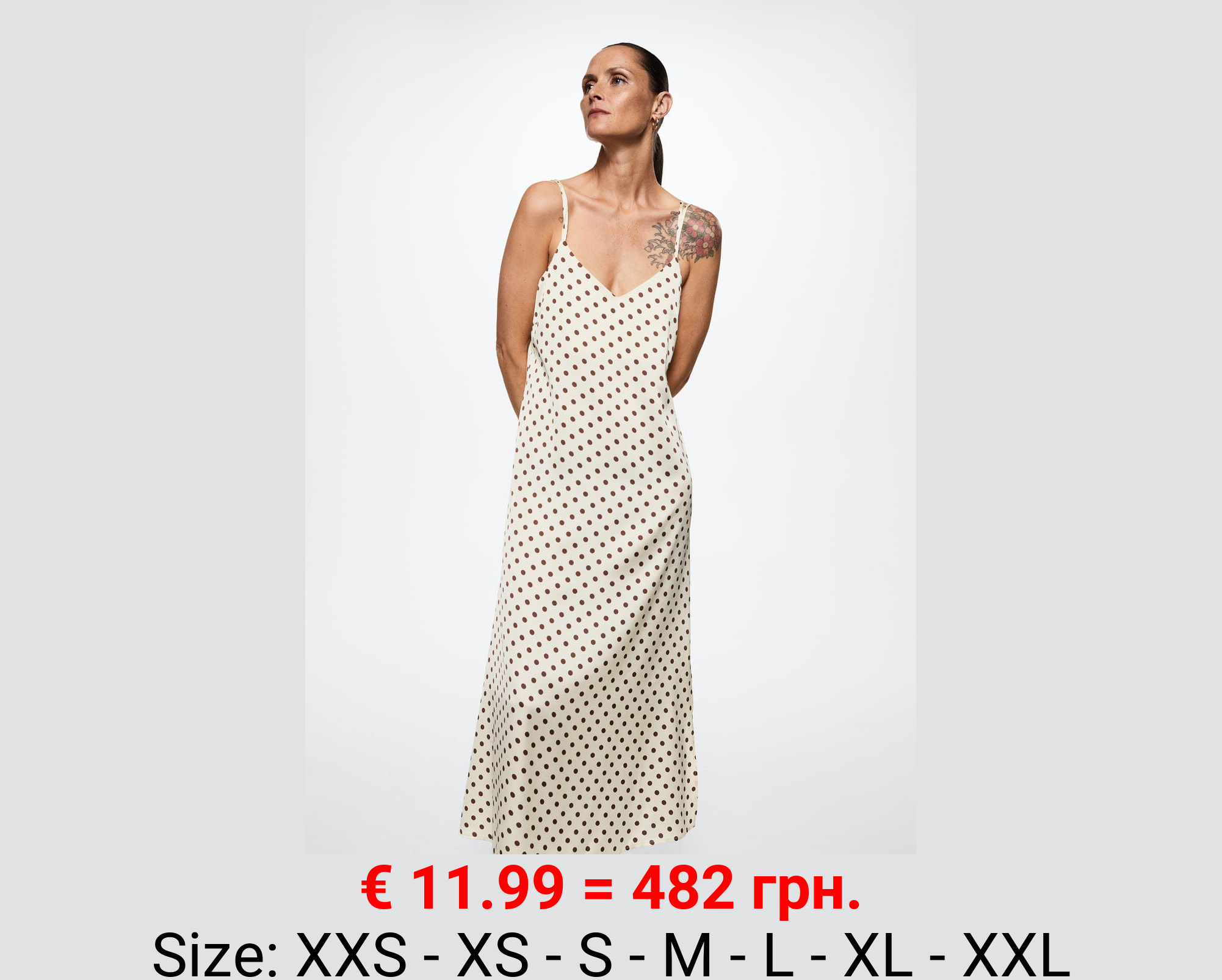 Vestido satinado lunares