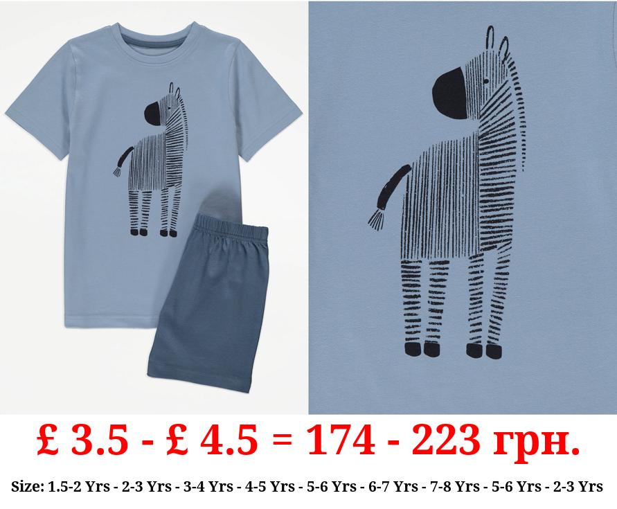 Blue Zebra Short Pyjamas