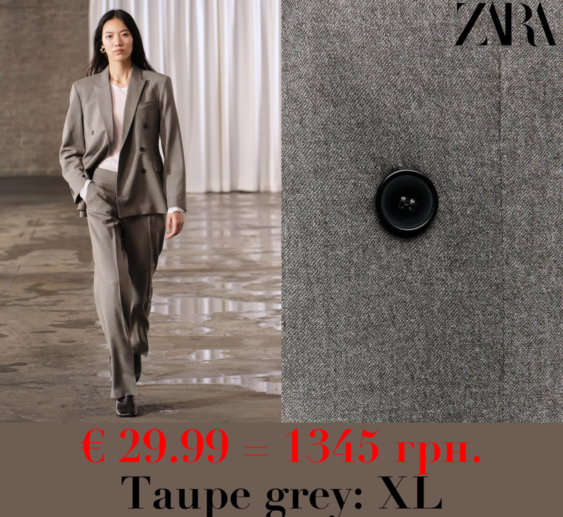 ZW COLLECTION DOUBLE-BREASTED WOOL BLEND BLAZER