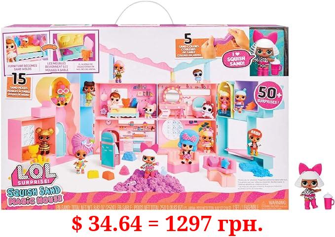 L.O.L. Surprise! Squish Sand Magic House with Tot- Playset with Collectible Doll, Squish Sand, Surprises, Accessories, Girls Gift Age 4+