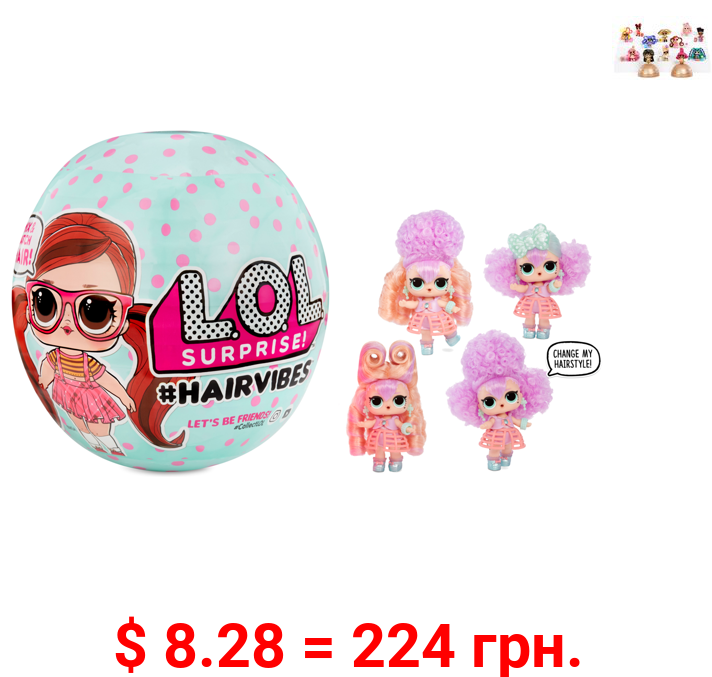 LOL Surprise Hairvibes Dolls With 15 Surprises Including Exclusive Doll, Fashion Outfits, Shoes, Accessories, Wigs, And More - For Kids Ages 6-8