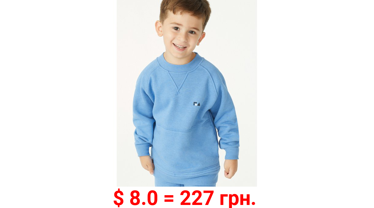 Free Assembly Boys Crew Neck Sweatshirt with Pocket, Sizes 4-18