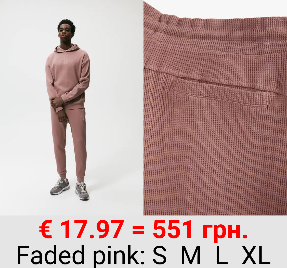 CHECK-TEXTURE JOGGERS