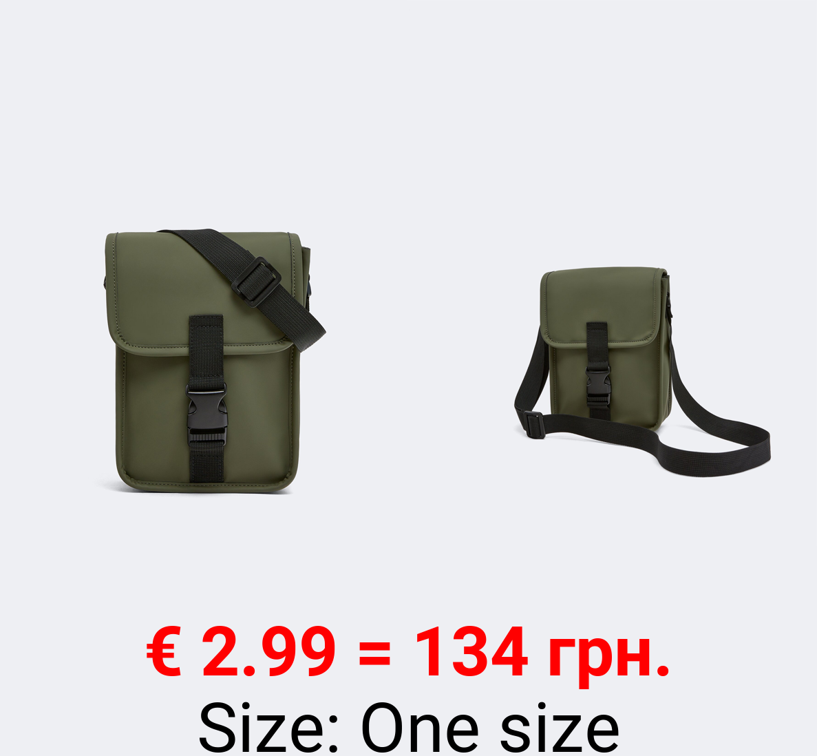 Rubberised crossbody bag