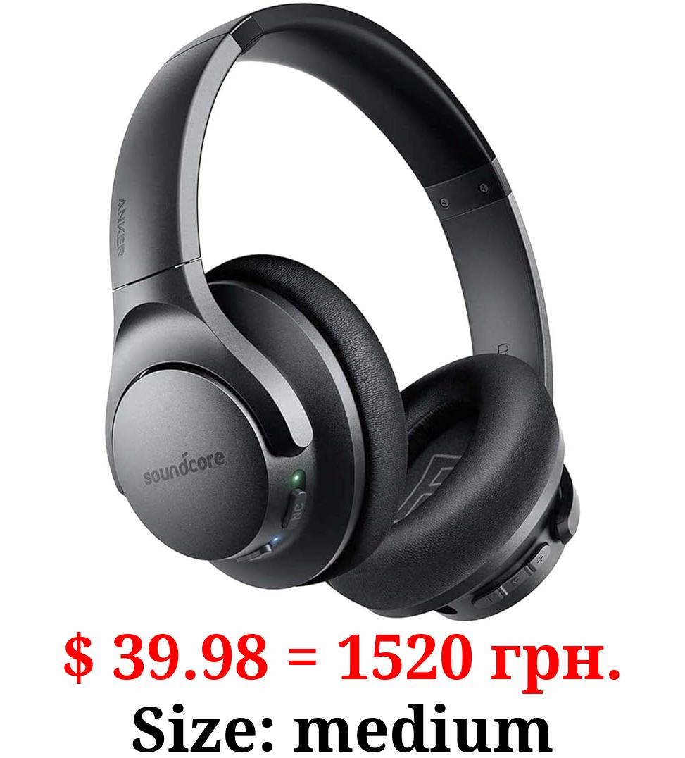 Soundcore Anker Life Q20 Hybrid Active Noise Cancelling Headphones, Wireless Over Ear Bluetooth Headphones, 60H Playtime, Hi-Res Audio, Deep Bass, Memory Foam Ear Cups, for Travel, Home Office