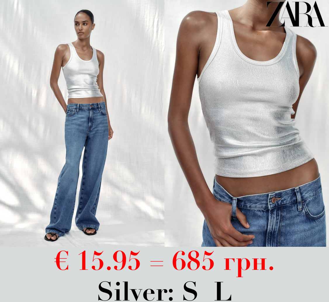 RIBBED METALLIC T-SHIRT