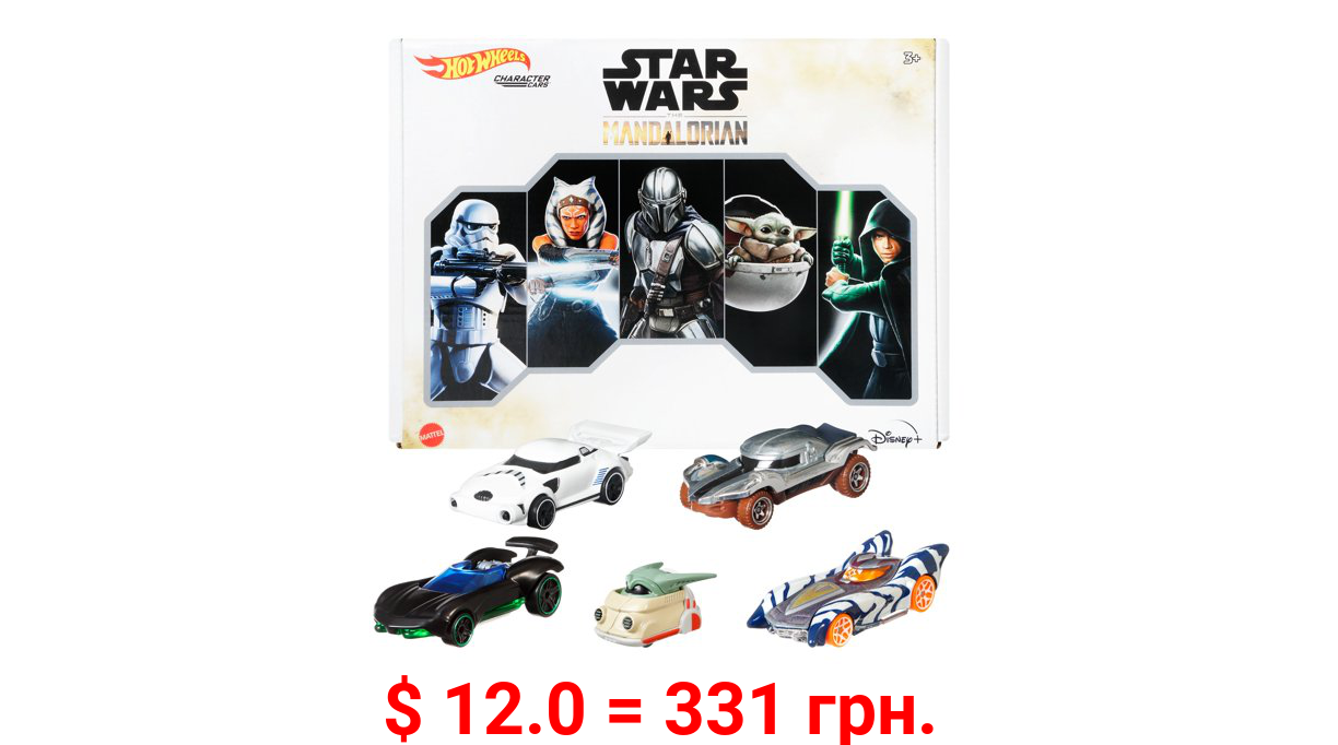 ​Hot Wheels Star Wars The Mandalorian Character Car 5-Pack, 5 Cars Based on Characters of the Series, Gift for Collectors & Kids 4 Years & Up