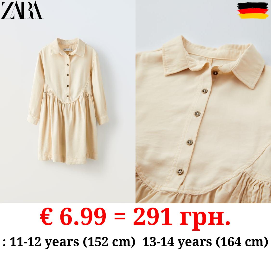 SHIRT DRESS WITH GATHERING