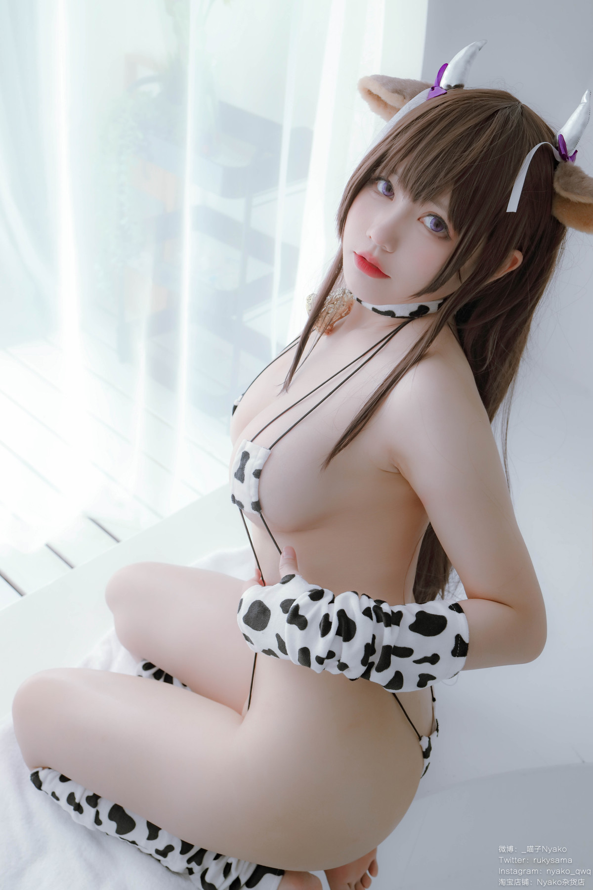 Cosplay Nyako喵子 樫野本 奶牛比基尼 41