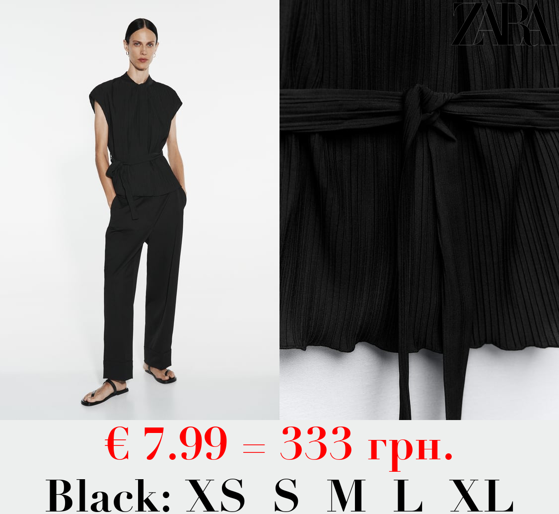 PLEATED TOP WITH BELT